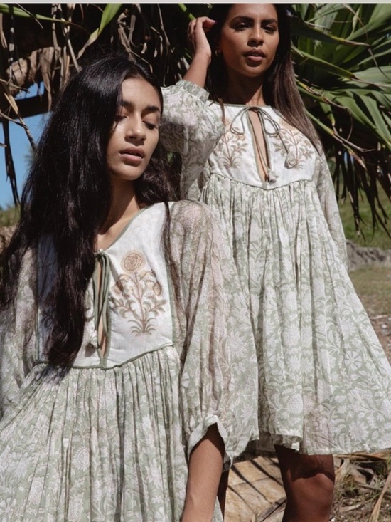Daughters of India Dresses & Skirts - NEW Daughters Of India Diya Pistachio Green Gauze Boho Sundress Mini Dress large